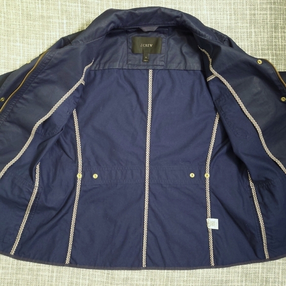J. CREW Downtown Field Jacket Military Utility Navy Blue Women’s S - Picture 13 of 16
